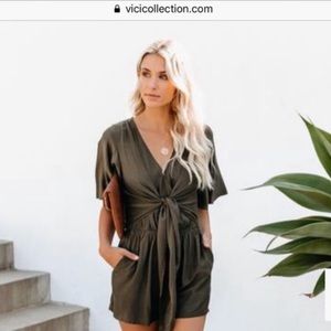Vici olive green romper